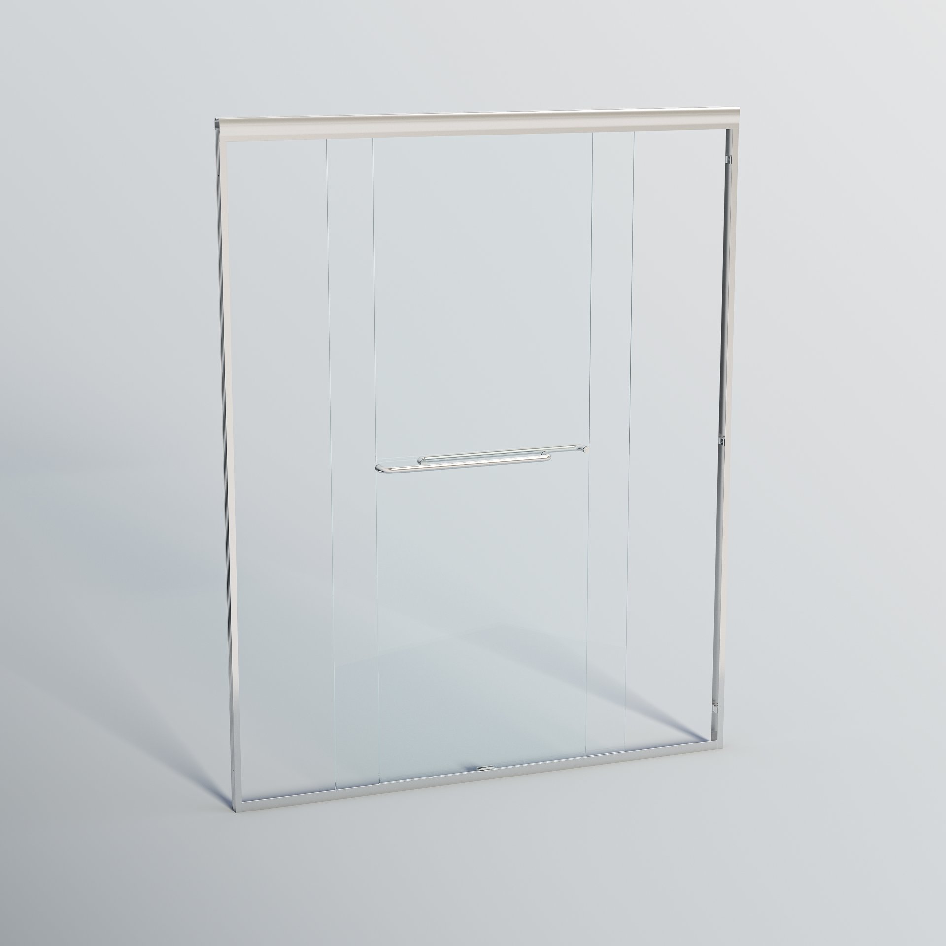 Double Sliding Shower Door, Semi Frameless Bypass Bathroom Sliding Door With 1 / 4" (6Mm) Tempered Glass For Walk In Shower - Chrome - Image 12