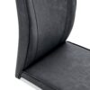 Luxury Simple Arch Chair (Set of 2) Dark High Resilience Dining Chair With Metal LegsMaterial - Dark Gray / Silver - Image 7