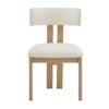 Mid Century 7 Piece Dining Set With Upholstered Armless Chairs & Wood Table - Beige / Natural - Image 10