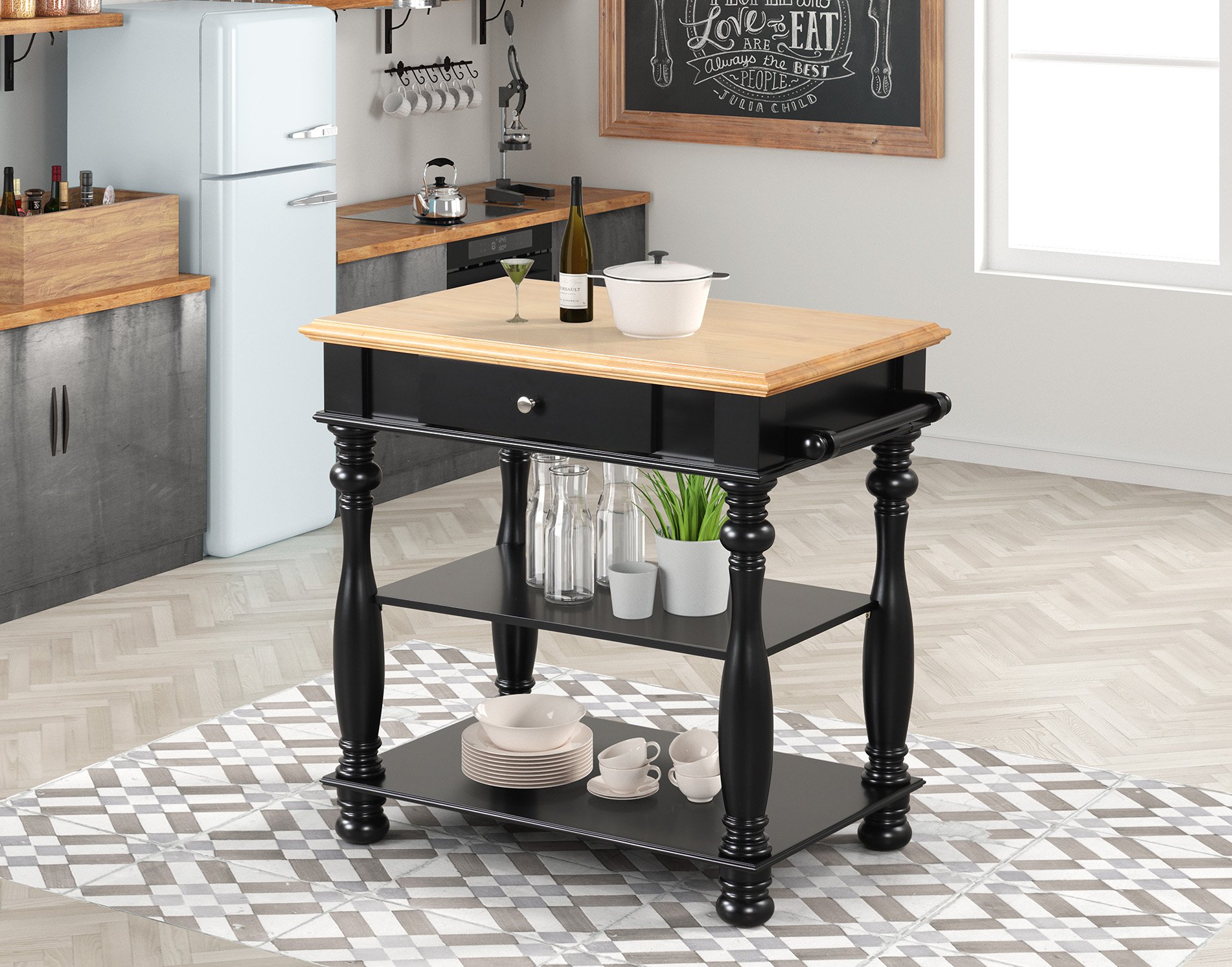 Kitchen Island - Black - Image 5