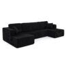 Modern Minimalist U - Shape Modular Sectional Sofa Sleeper - Black - Image 10