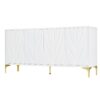 Creative Carved 4 Door Sideboard With Handleless Press To Open Design - White - Image 9