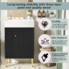 Bathroom Vanity, Combo Cabinet, Bathroom Storage Cabinet, Single Ceramic Sink, Left Side Storage - Black - Image 5