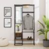 Modern Hall Tree With Hanging Storage - Rustic Oak - Image 5