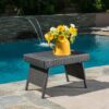 Outdoor Wicker Table With Rectangular Tabletop - Gray - Image 2