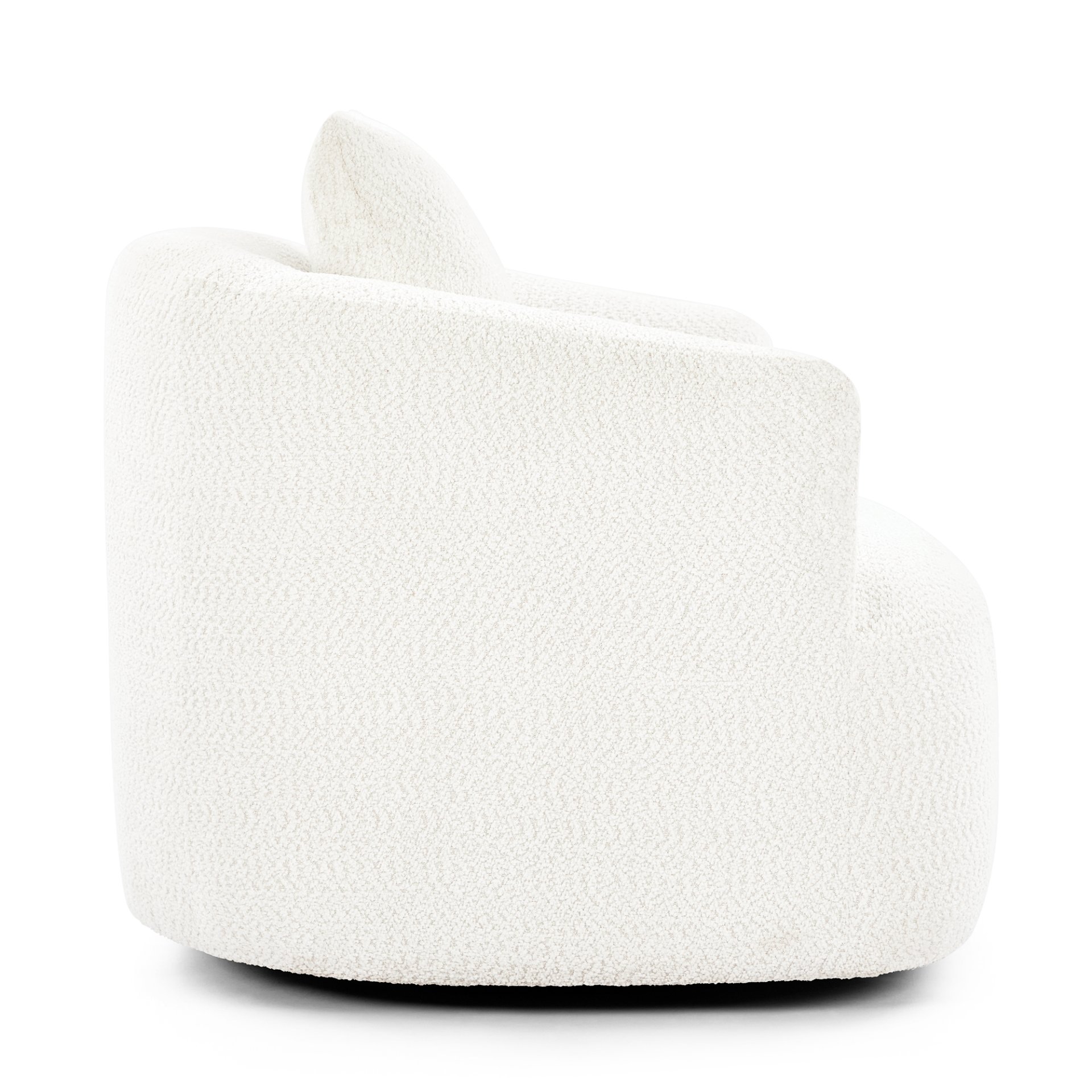 360° Swivel Barrel Sofa Chair With Throw Pillow, Chenille Upholstered Accent Chair - Beige - Image 16