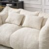 Comfortable Dual Beanbag Chair With High Resilience Foam Core For 2 People - Beige - Image 13