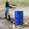Steel Drum Dolly 55 Gallon Capacity Oil Barrel Mover With Wheels Low Profile Caddy - Yellow - Image 13
