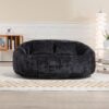 High Back Durable Comfort Bean Bag Sofa Couch For Adults And Kids - Black - Image 13