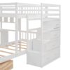 Full Over Twin Bunk Bed With Desk, Drawers And Shelves - White - Image 12