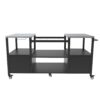 Outdoor Grill Table For Big Egg Style Bbq With Metal Grill Cart And Storage Box And Metal And Stainless Steel - Black / Silver - Image 13