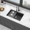 Kitchen Sink 28" X 19" Granite Composite Workstation Undermount - Black - Image 5