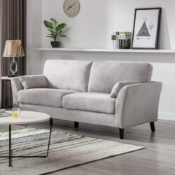 Damian - Woven Fabric Sofa - Light Gray