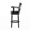 Elegant Leather Swivel Bar Stool With Arms - Espresso - Image 8