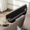 Convertible Chaise Lounge Sofa Chair With USB Ports, Cup Holders, Phone Holder, Storage - Brown - Image 9