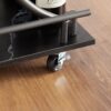 2 Tier Bar Cart, Slide Bar Serving Cart, Retro Style Wine Cart For Kitchen, Beverage Cart With Wine Rack And Glass Holder, Rolling Drink Trolley For Living Room, Dining Room - Black - Image 5