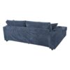 Oversized Loveseat Chaise Lounge Sectional Sofa Bed Corduroy Sleeper Sofa With 2 USB Ports, 2 Cup Holders And 2 Throw Pillows For Living Room And Bedroom - Blue - Image 14