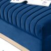 Contemporary Vertical Channel Tufted Sofa Loveseat Modern Upholstered Couch For Living Room With 2 Pillows - Blue - Image 6