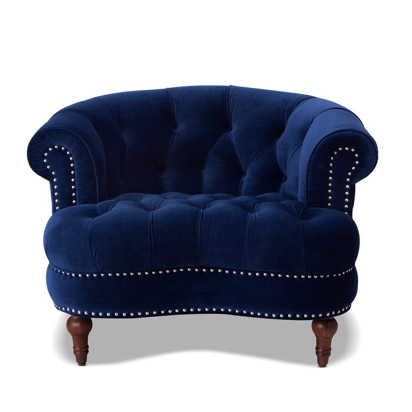 La Rosa - Victorian Tufted Upholstered Accent Chair - Navy Blue - Image 7