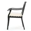 Outdoor Dining Chair Set With Water Resistant Cushions - Black / Ivory - Image 9