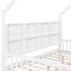 Full Size House Bed With Trundle, Kids Bed With Shelf - White - Image 17