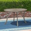Hermosa - Outdoor Acacia Wood Table With Teak - Gray - Image 2