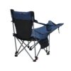 Outdoor Camping Chairs Folding Portable Adjustable Reclining Chair With Side Pockets & Cup Holder - Dark Blue - Image 5