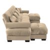 Modern Velvet U Shaped Sectional Sofa Cloud Couch With Movable Ottomans And Bolstered Armrests - Camel - Image 13