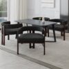 Modern Accent Chair Teddy Upholstered Armchair With Open Back 3 Legs Barrel Dining Chair - Black - Image 8