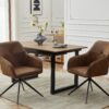 Square Extendable Dining Table With Metal Leg, Modern, Space Saving Kitchen Table For Living Room - Black - Image 5