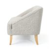 Modern Fabric Loveseat With Sloped Armrests For Living Room - Beige - Image 6