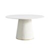 Modern Artificial Stone Round Plywood Base Dining Table, Can Accommodate 6 People, (Not Including Chairs) - White / Beige - Image 6