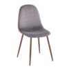 Clara Pebble - 5 Piece Mid-Century Modern Dining Set - Walnut / Clear / Gray - Image 4