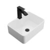 Rectangular Vessel Sink With Faucet & Drain - White / Black - Image 12