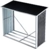 Log Storage Shed, Log Holder With Roof, Log Storage Shed, Firewood Rack For Backyard Garden Patio Porch, Anthracite Galvanized Steel - Black - Image 2