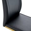 Luxury Simple Arch Chair (Set of 8) Material High Resilience Dining Chair With Metal Legs - Black / Gold - Image 3