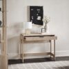 Transitional Reeded Writing Desk With Drawer - Oak - Image 9