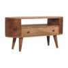 Mini Rounded Entertainment Unit - Oak - Image 5