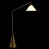 Lisbon - Floor Lamp With On / Off Switch Coned Base Hanging Shade - Antique Brass / White - Image 2