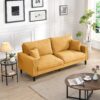 Modern Upholstered Resilience 3 Seater Sofa, Comfy Wooden Frame - Orange - Image 4