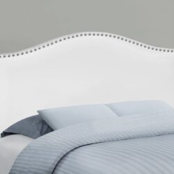 Full Size, Bed Headboard Only, Upholstered, Transitional - White