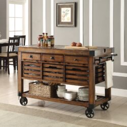 Kaif - Distressed Chestnut Kitchen Cart - Chestnut