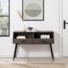 Contemporary 2 Drawer Angled Entry Table - Slate Gray - Image 5