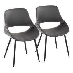 Fabrico - Mid-Century Modern Dining Chair (Set of 2) - Black / Gray