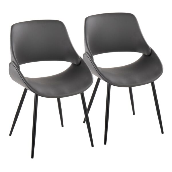 Fabrico - Mid-Century Modern Dining Chair (Set of 2) - Black / Gray