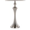 Flint - Contemporary Table Lamp Built In USB Port (Set of 2) - Nickel / Taupe Slub - Image 4