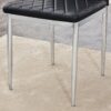 Modern Grid Armless High Backrest Dining Chair Set With Electroplated Metal Legs In Material 6 Piece - Black - Image 6