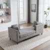 Wide Modern Double Sided Upholstered Chaise Lounge And 4 Throw Pillows - Gray - Image 2