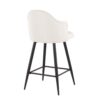 Ahoy - Contemporary Fixed Height Counter Stool With Square Footrest (Set of 2) - Black / Cream - Image 4