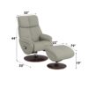 Kandoro - Top Grain Leather Accent Chair With Swivel & Ottoman - Gray - Image 9